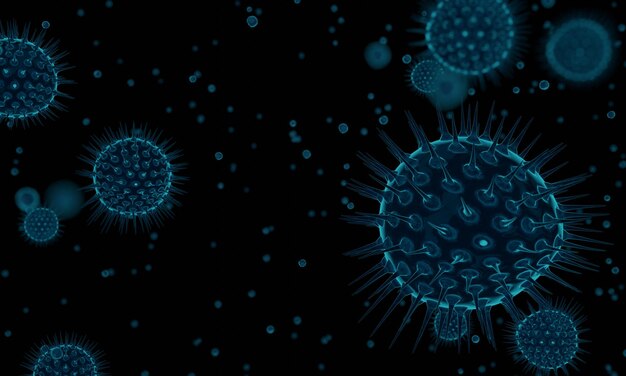 Photo coronavirus 2019ncov novel coronavirus cell concept dangerous flu strain cases as a pandemic microscope virus close up 3d rendering