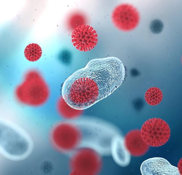 Coronavirus cell illustration