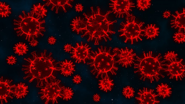 Photo coronavirus cell structure futuristic design