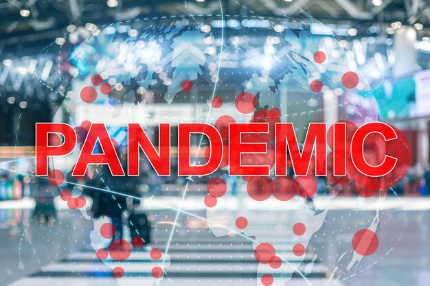 Концепция коронавируса World Pandemic 3D Globe 2020