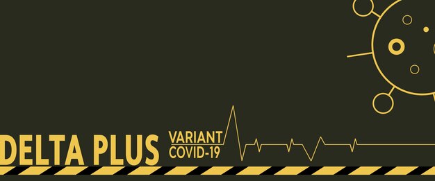 Coronavirus delta plus variant achtergrond. zwarte achtergrond.