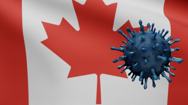 Il coronavirus fluttua sopra la bandiera canadese