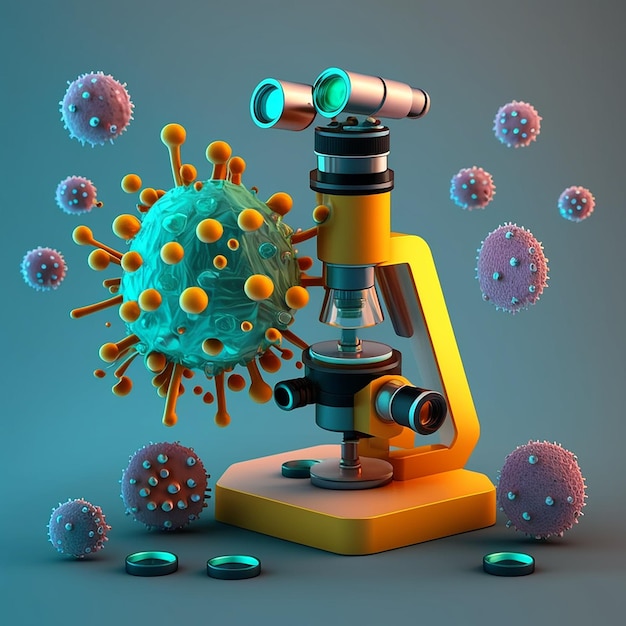 Coronavirus flu under the microscope generative ai