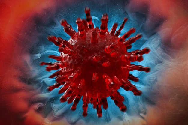 Вирус глобальной опасности коронавируса 3d-рендеринг