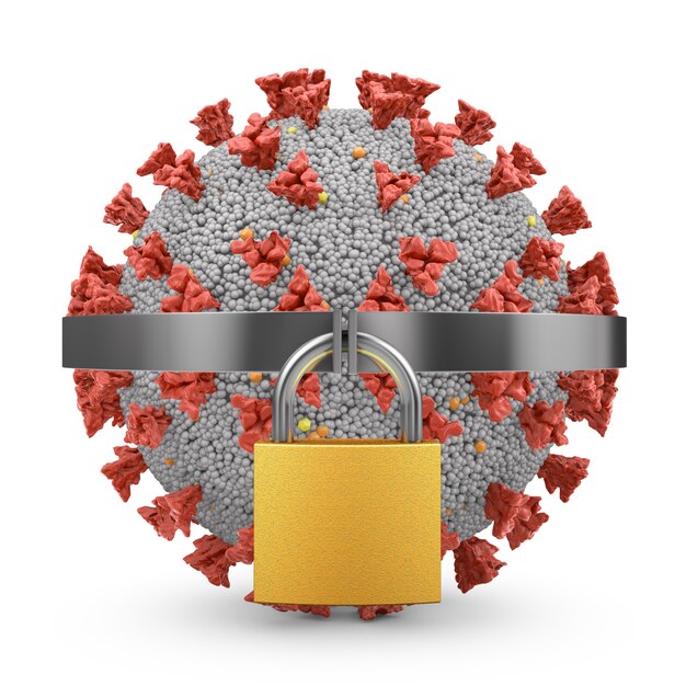 Foto lucchetto in metallo coronavirus