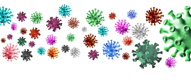 Modello di coronavirus isolato su sfondo bianco, foto di micro virus