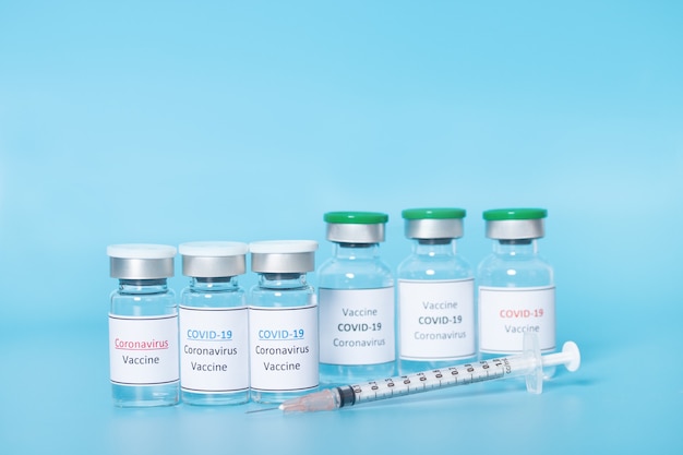 Coronavirus-vaccin, COVID-19-vaccin. Gezondheidszorg en medisch concept.