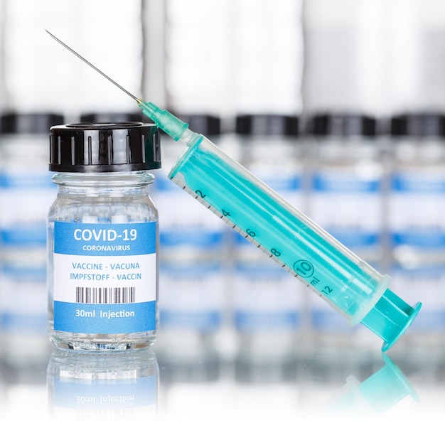 Coronavirus Vaccine bottle Corona Virus syringe COVID19 Covid vaccines square