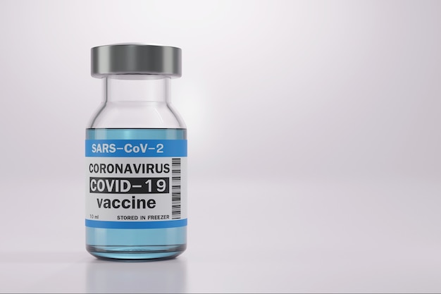 Coronavirus Vaccine Bottles on white