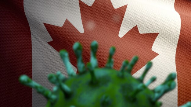 Coronavirus zweeft boven Canadese vlag