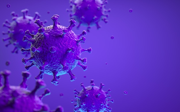 Coronaviruses influenza 3d rednder. Coronavirus COVID-19 colorful background