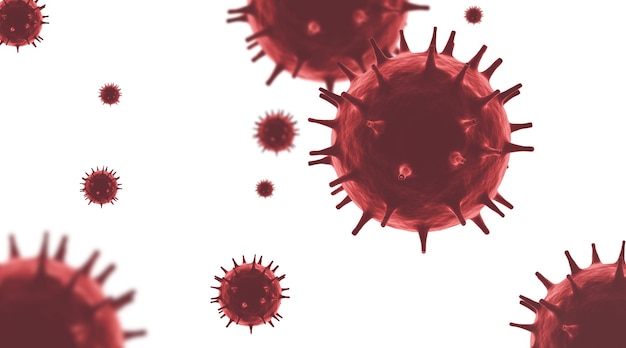 Concetto di influenza dei coronavirus covid-19 rendering 3d.