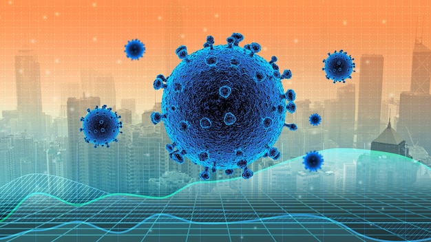 Coronavirusziekte 2019 Covid19 stad en grafiek
