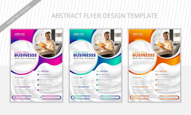 Photo corporate and abstract flyer design vector template