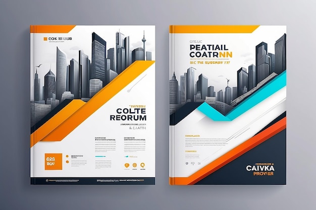 Corporate Book Cover Design Template in A4 Can be adapt to Brochure Annual Report MagazinePoster