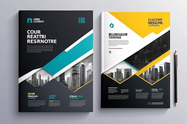 Corporate Book Cover Design Template in A4 Can be adapt to Brochure Annual Report