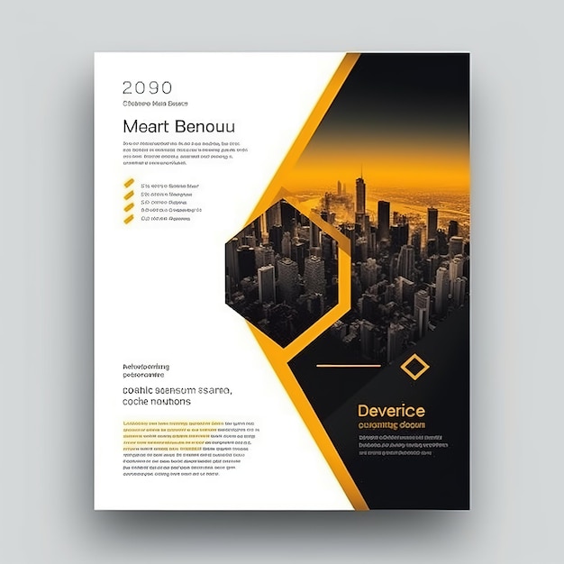 Corporate Book Cover Design Template in A4 Can be adapt to Brochure Generative Ai