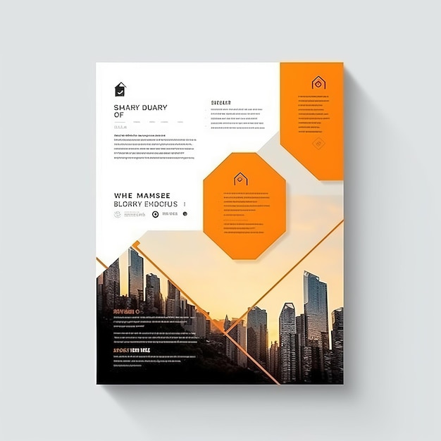 Corporate Book Cover Design Template in A4 Can be adapt to Brochure Generative Ai