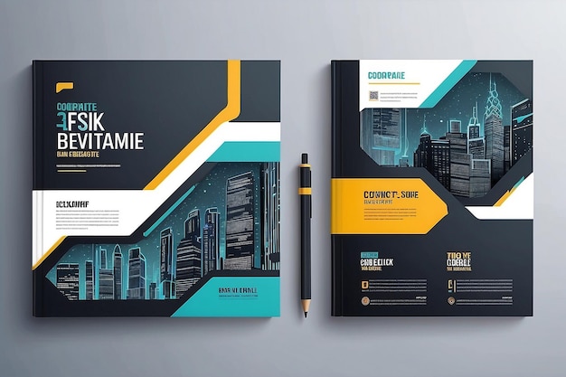 Corporate Book Cover Design Template in A4 Kan worden aangepast aan Brochure Jaarverslag