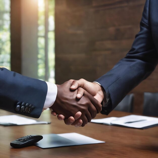 Corporate business handshake between partners