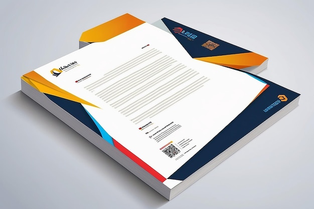 Corporate business style letterhead template Vector illustration