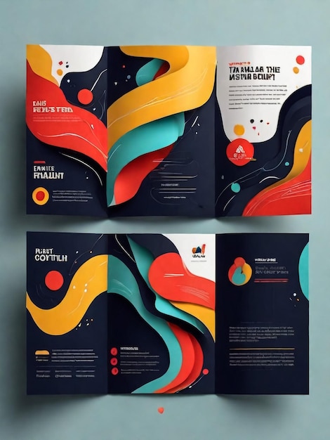 Corporate business trifold brochure template Modern Creative and Professional tri fold brochure vector design Simple and minimalist promotion layout with blue color