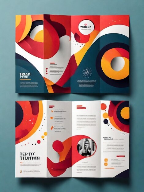 Photo corporate business trifold brochure template modern creative and professional tri fold brochure vector design simple and minimalist promotion layout with blue color