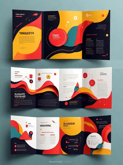 Современный креативный и профессиональный трехслойный брошюра векторный дизайн Простая и минималистская рекламная планировка с синим цветом