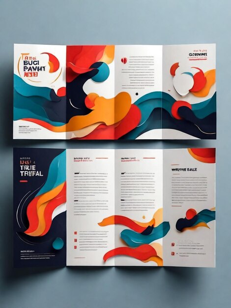 Photo corporate business trifold brochure template modern creative and professional tri fold brochure vector design simple and minimalist promotion layout with blue color