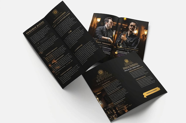 Photo corporate business trifold brochure with a size