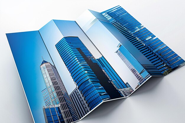 Photo corporate business trifold brochure with a size