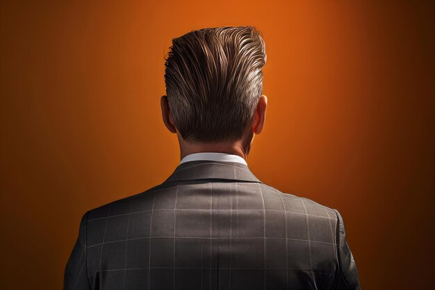 Photo corporate businessman back portrait generate ai