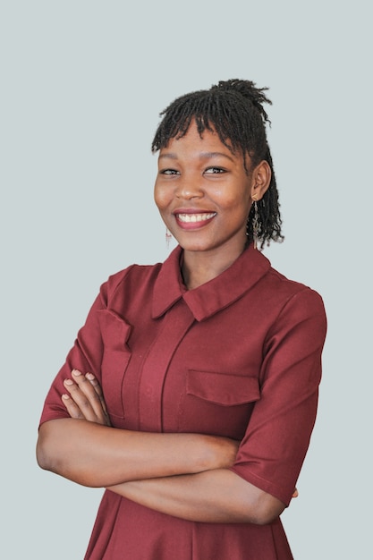企業のカジュアルなスマートアフリカ女性