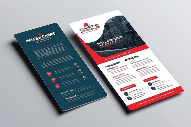 Foto corporate dl flyer design rack card template per agenzie di marketing progettazione personalizzata modificabile