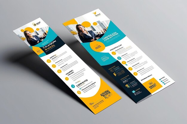 Корпоративный DL Flyer Design Rack Card Шаблон для маркетингового агентства редактируемый пользовательский дизайн