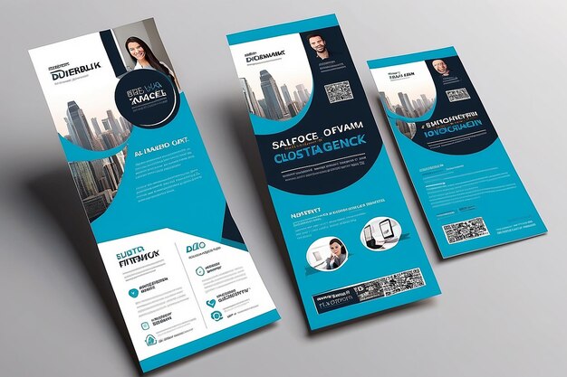 Foto corporate dl flyer design rack card template voor marketingbureau bewerkbaar op maat ontworpen