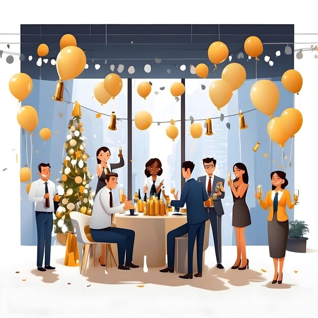 Photo corporate event icon business party illustration office celebration graphics success and achievem