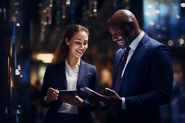 Corporate Executives Utilizing a Tablet PC in an Office Setting Generative Ai