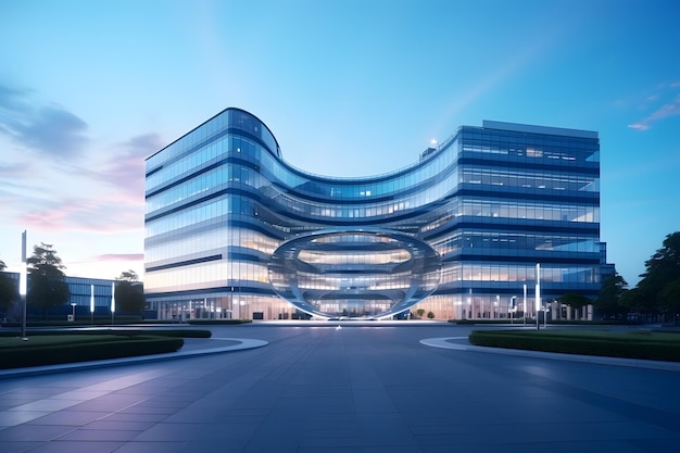 Corporate Headquarters Impressive Business Building with Modern Architecture