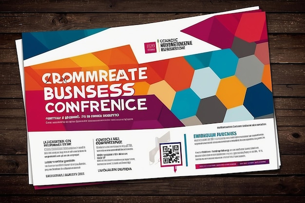 Photo corporate horizontal business conference flyer template horizontal business conference brochure flyer design layout template in a4 size