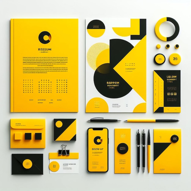 Foto corporate identity stationary objecten afdruk sjabloon vector illustratie