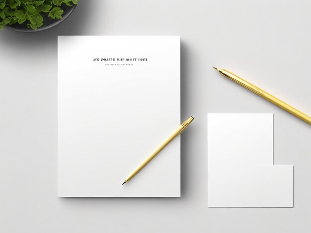 Corporate identity stationery set on grey background Top view