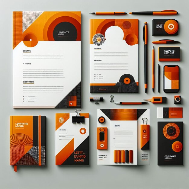 Corporate identity template set Business stationery mockup with logo Branding design