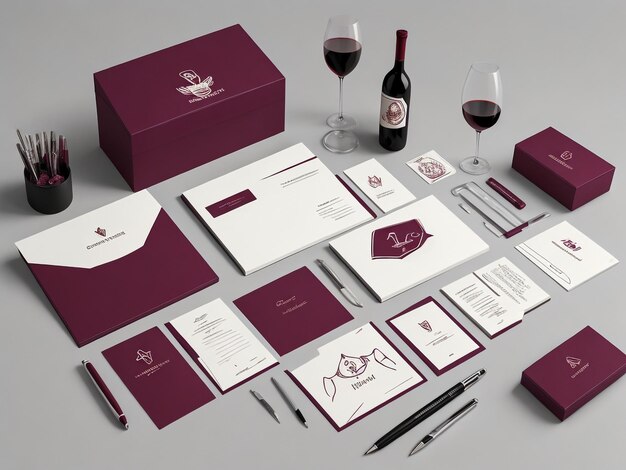 Corporate identity template set business stationery mockup with logo sample set of envelope note