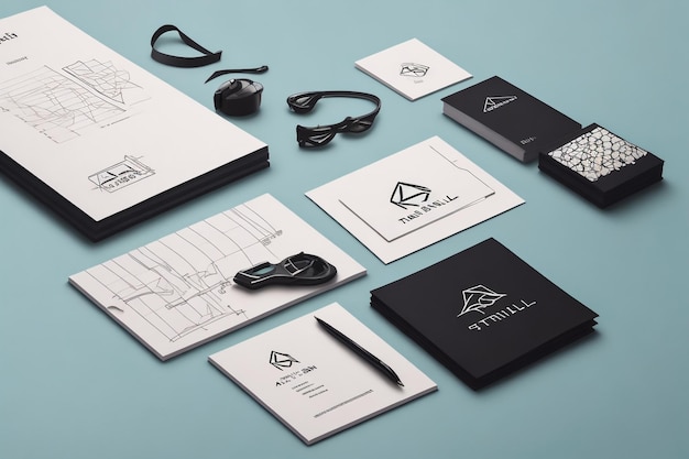 Corporate identity template set met logo monster business stationery mockup voor bakkerij of café se