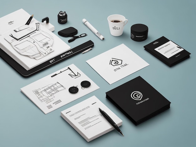 Corporate identity template set with logo sample Business stationery mockup for bakery or cafe Se