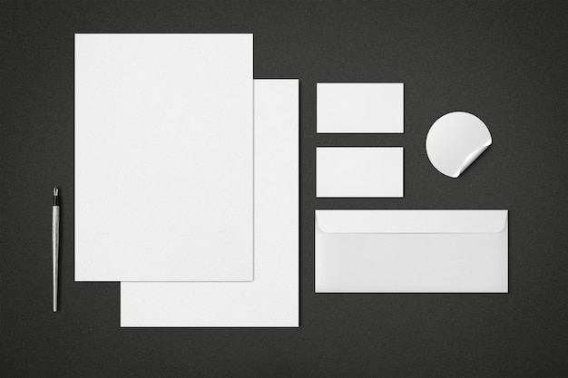 Corporate identity transparante mockup png set voor zakelijke onderneming