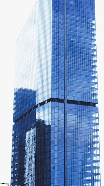 Corporate kantoorgebouw in financiële wijk moderne wolkenkrabber in het centrum van de stad commerciële real e...