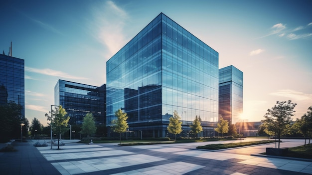 A corporate office tower with advanced security features