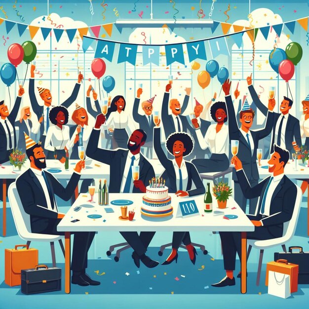 Photo corporate party illustration